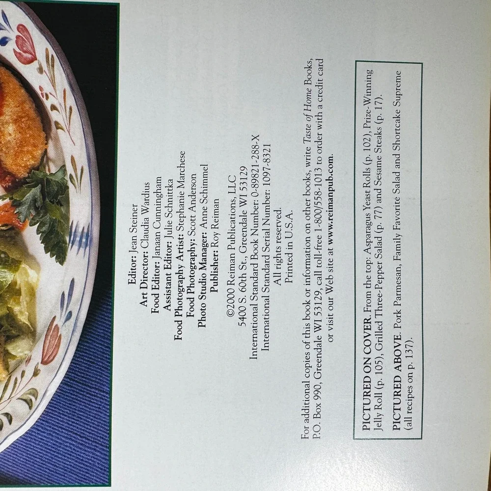 The Best of Country Cooking 2000 Cookbook Reiman Publications Hardcover‎ Gingham